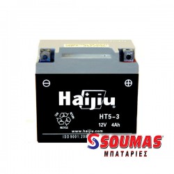 ΜΠΑΤΑΡΙΑ ΜΟΤΟΣΥΚΛΕΤΩΝ HAIJIU HT5-3 ( HTX5L-BS) (12V 4AH)